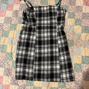 Forever 21 Checkered Black & White Mini Dress Size S